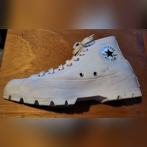 White Converse Platform Lugged High Top Size 9